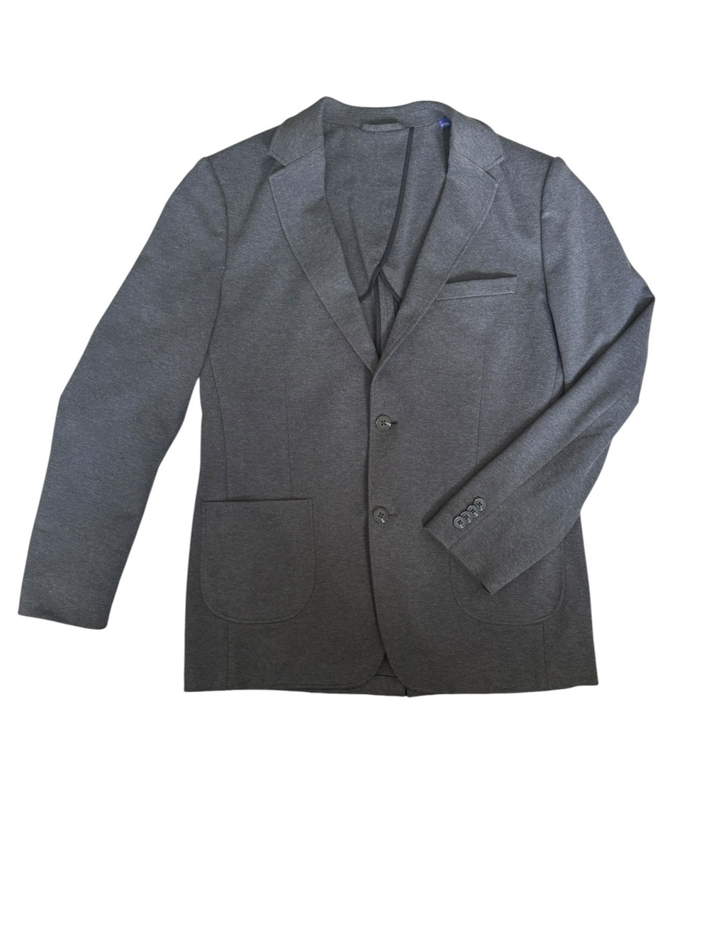 Artefact Gray Knit Blazer Jacket Large Quiet Luxury Business Casual Stretch